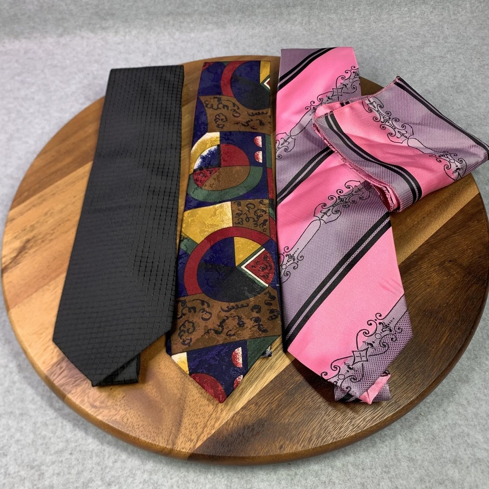 Bruno Conte Lorenzo Selini Ties Mens Silk Lot 3 Geometric Paisley Dress Neckties